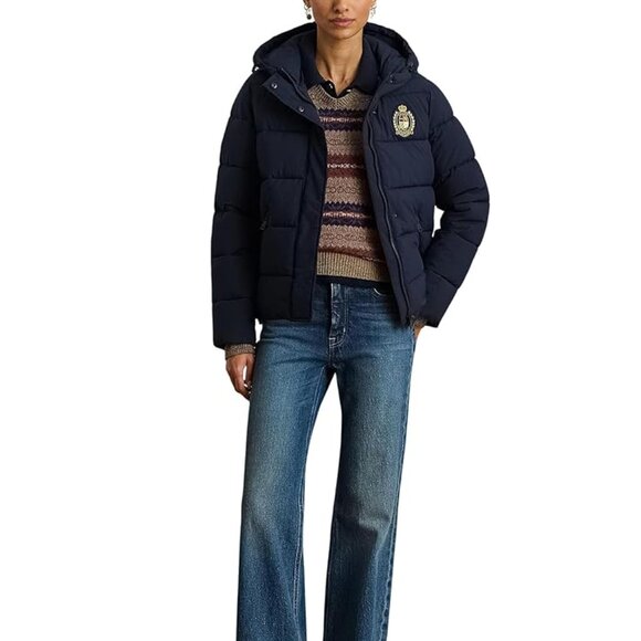 LAUREN RALPH LAUREN CRESTED SHORT PUFFER POLY - Picture 2 of 3